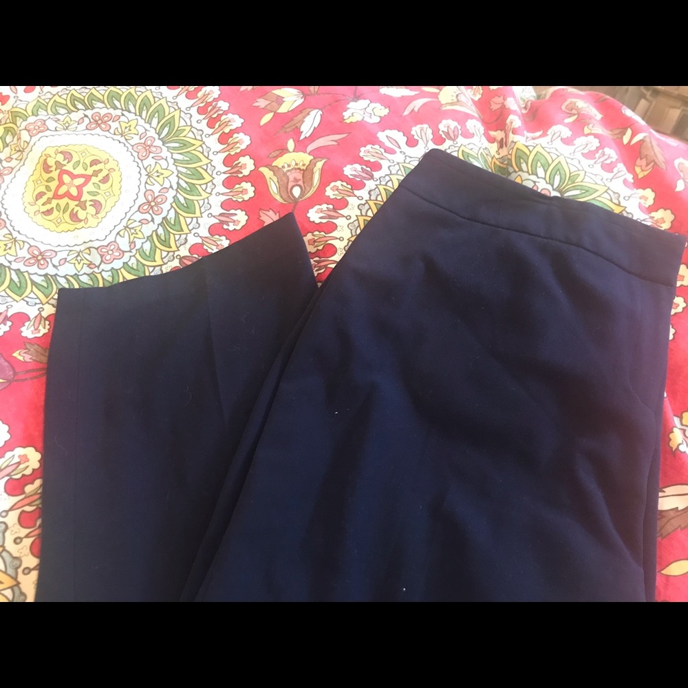 Ladies navy pants, curvy!